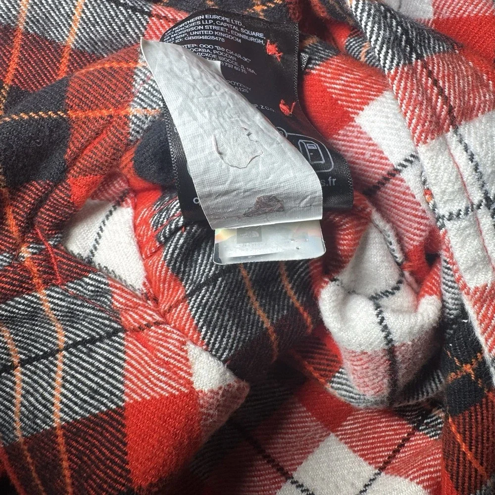 The North Face Arroyo Button Up Flannel Shirt Shacket Men Large Red Plaid Button